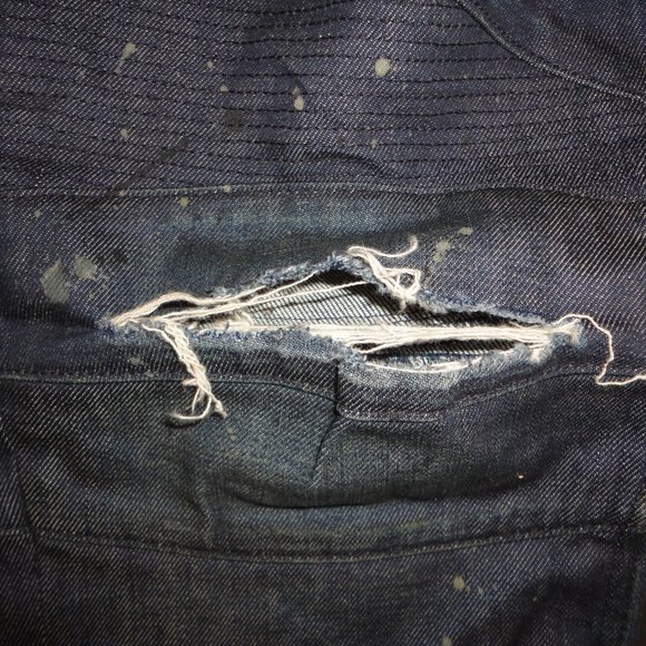 HUDSON Men's Blinder V2 Biker Denim Paint Splatter Skinny Jeans Size 32 x 36 - Picture 12 of 12